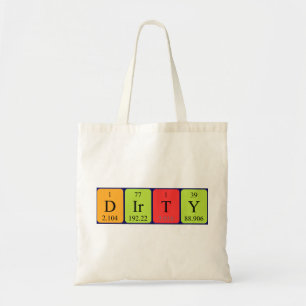 Bolsa Tote Saco de tote do nome da mesa periódica suja