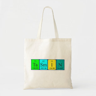 Bolsa Tote Saco de tote do nome da mesa periódica Tasmin