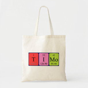 Bolsa Tote Saco de tote do nome da mesa periódica Timo
