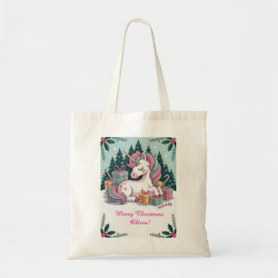 Bolsa Tote Saco de Tote do Unicorn de Natal