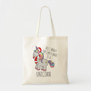 Bolsa Tote Saco de Tote do Unicorn de Natal