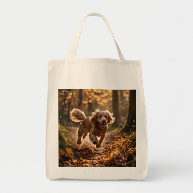Bolsa Tote Saco de Tote Elegante Elegante do Cocker Spaniel (Frente)