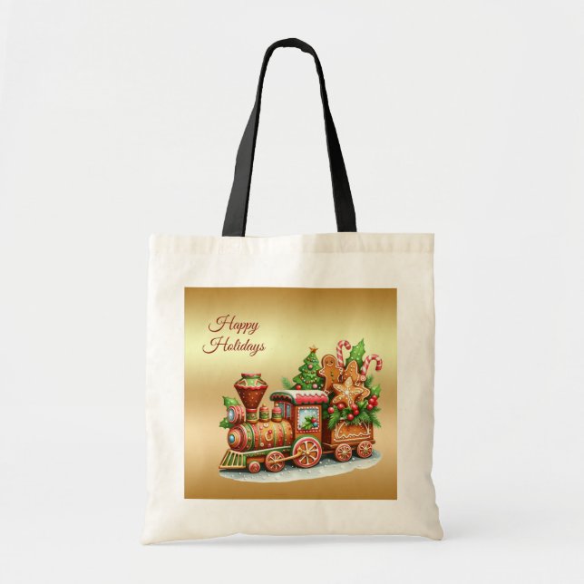 Bolsa Tote Saco de Tote Feriado do Comboio Gingerpão (Frente)
