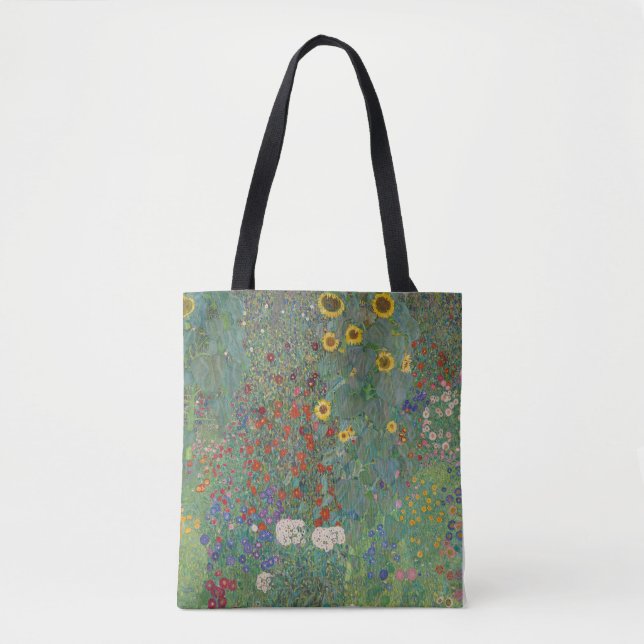 BOLSA TOTE SACO DE TOTE: GUSTAV KLIMT: JARDIM DE FAZENDA (Frente)