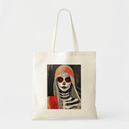 Bolsa Tote Saco de Tote La Catrina Estilizado em Vermelho, Pr