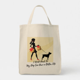 Bolsa Tote Saco de Tote Mãe/Pai Cão - Humor Ecológico para Pe