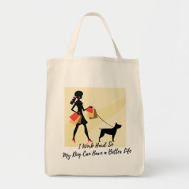 Bolsa Tote Saco de Tote Mãe/Pai Cão - Humor Ecológico para Pe