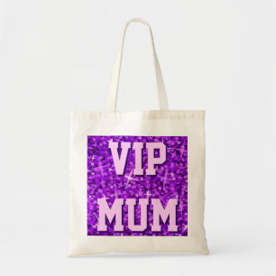 Bolsa Tote Saco de tote 'MÃE VIP' roxo Glitz