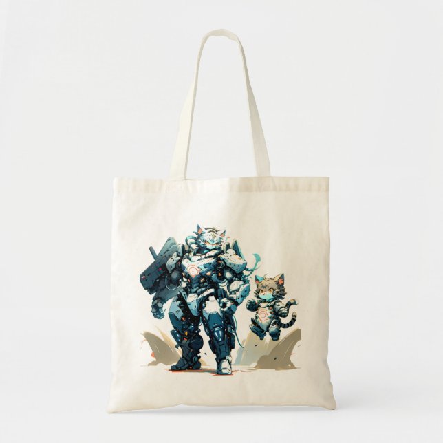Bolsa Tote Saco de Tote MechaCat - Ar Curto Americano (Frente)