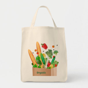 Bolsa Tote Saco de tote orgânico com uma ilustração deliciosa