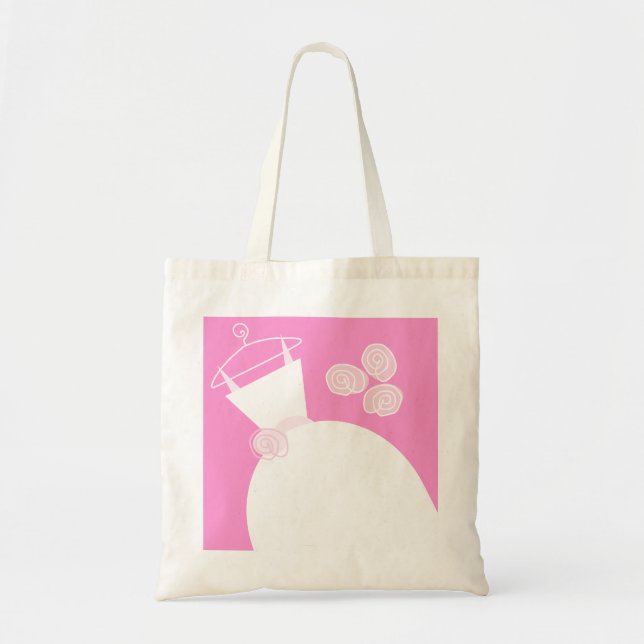 Bolsa Tote Saco de tote rosa de Casamento (Frente)