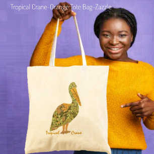 Bolsa Tote Saco de Tote Tropical de Crane Laranja