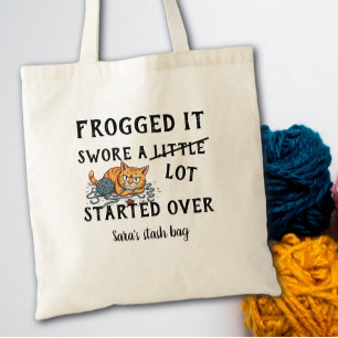Bolsa Tote Saco de Tricô para Amantes de Crochê e Tricô
