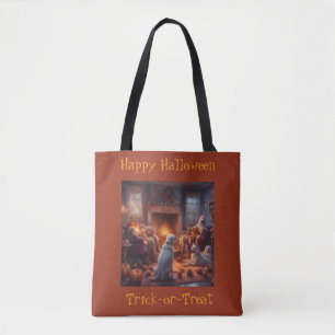 Bolsa Tote Saco de Truque ou Tratamento de Halloween para Cãe