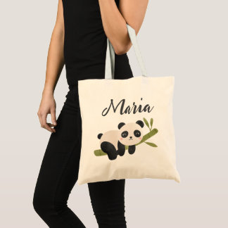 Bolsa Tote Saco de Urso Personalizado Panda com Bambu