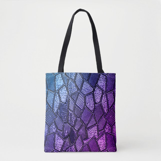 Bolsa Tote Saco de vidro do mosaico ultra violeta (Frente)