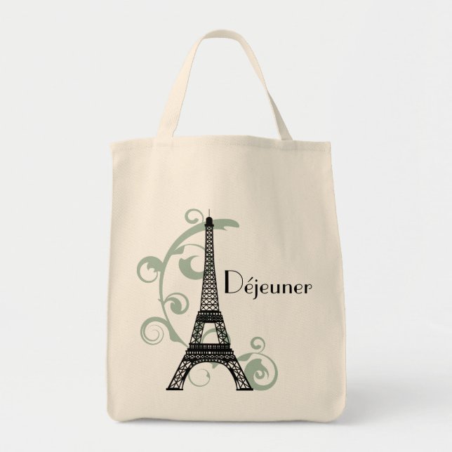 Bolsa Tote Saco do almoço da torre Eiffel (Frente)