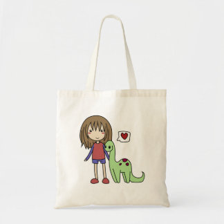 Bolsa Tote Saco do amor do dinossauro