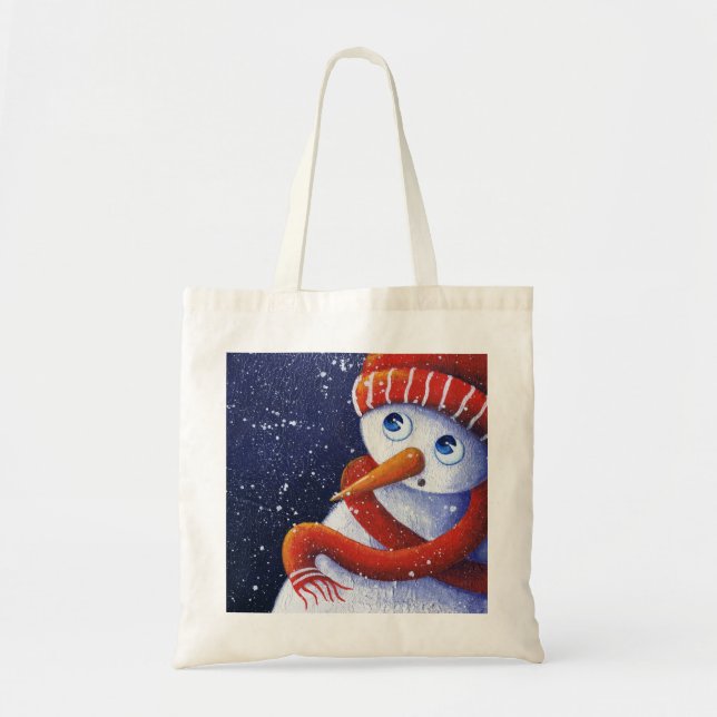 Bolsa Tote Saco do boneco de neve do Natal (Frente)