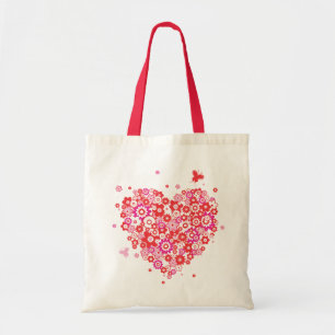 Bolsa Tote Saco do coração 1 da flor