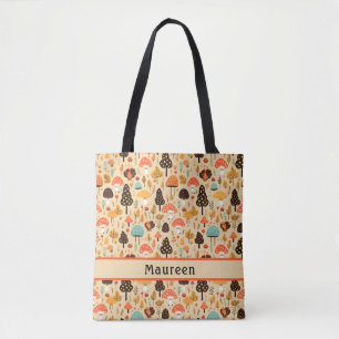 Bolsa Tote Saco do Creme do Jardim do Cogumelo
