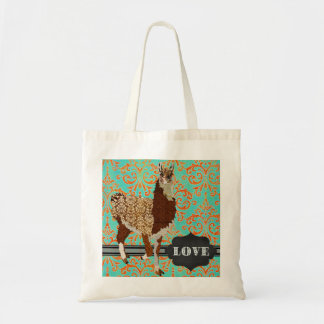 Bolsa Tote Saco do damasco do amor do lama