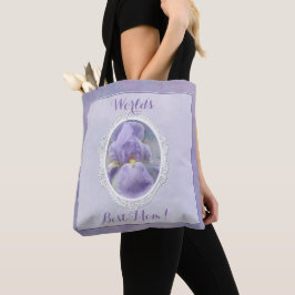 Bolsa Tote Saco do Dia de as mães Íris Roxo Pastel
