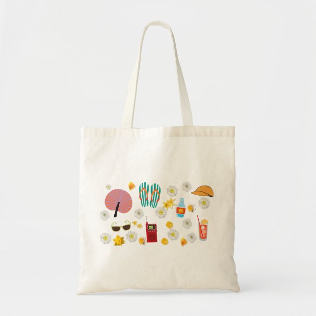 Bolsa Tote Saco do divertimento das horas de verão (Frente)
