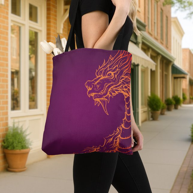 Bolsa Tote Saco do Dragão Roxo (Criador carregado)