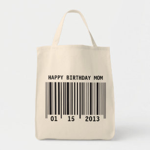 Bolsa Tote Saco do feliz aniversario do código de barras