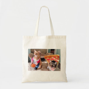 Bolsa Tote Saco do gato da pizza