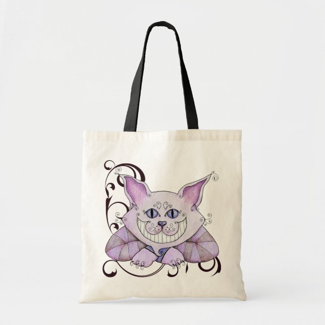 Bolsa Tote Saco do gato de Cheshire (Frente)