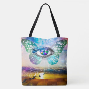 Bolsa Tote Saco do impressão da mente do olho toda sobre -