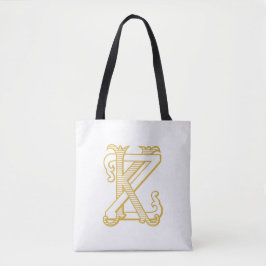 Bolsa Tote Saco do logótipo das iniciais do monograma da KZ o
