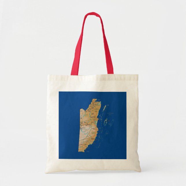 Bolsa Tote Saco do mapa de Belize (Frente)