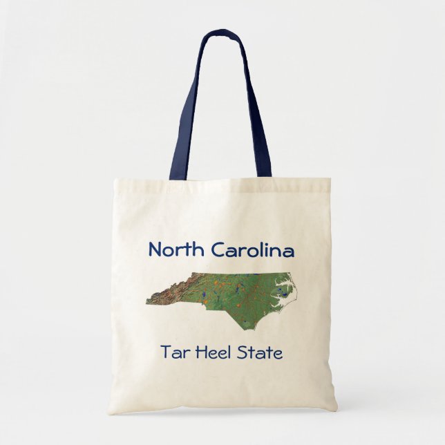 Bolsa Tote Saco do mapa do Carolinian norte (Frente)