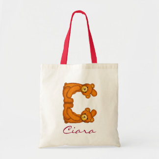 Bolsa Tote Saco do monograma de Letter~C~Initial do alfabeto