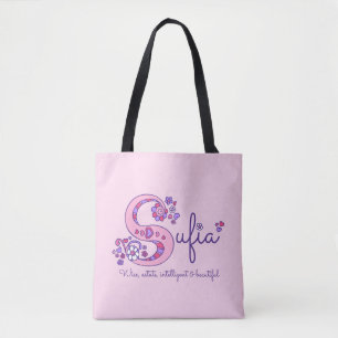 Bolsa Tote Saco do monograma do nome e do significado de