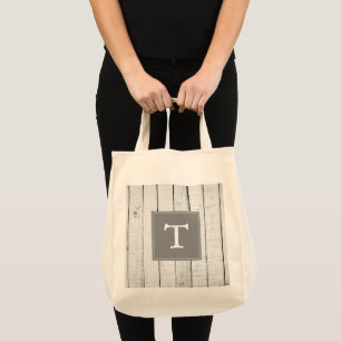 Bolsa Tote Saco do Monograma Russo da cinza