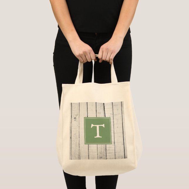 Bolsa Tote Saco do Monograma Russo Verde (Frente (produto))