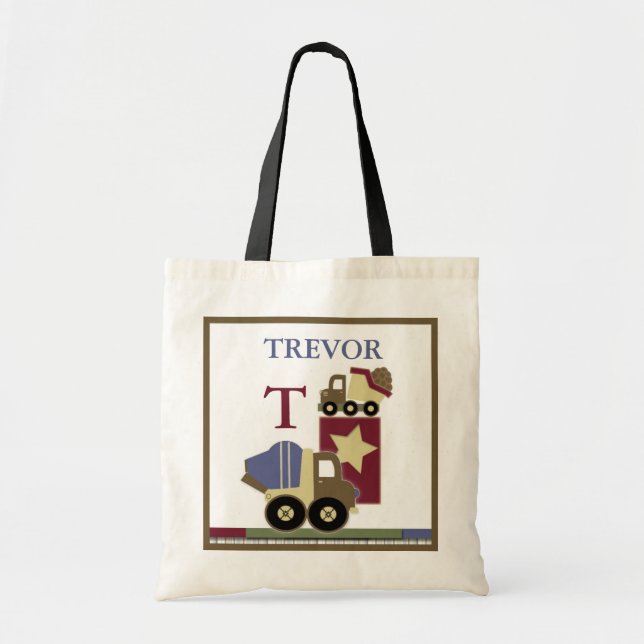 Bolsa Tote Saco do nome do bebê da construção (Frente)
