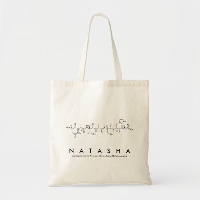 Bolsa Tote Saco do nome do peptide de Natasha (Frente)