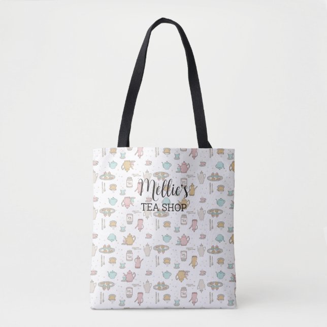 Bolsa Tote Saco do Ombro do Padrão do Chá (Frente)