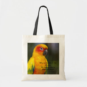 Bolsa Tote Saco do papagaio de Sun Conure (com texto)