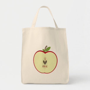 Bolsa Tote Saco do professor de Pre-K - Apple vermelho meio