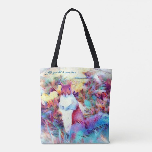 Bolsa Tote saco do telefone da arte do esquilo (Verso)