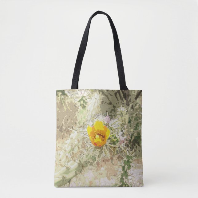 Bolsa Tote Saco do Toque da Flor do Cactus (Frente)