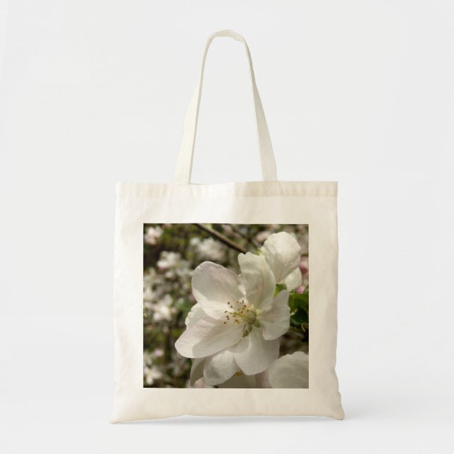 Bolsa Tote Saco do Toque de Flor de Maçã (Frente)