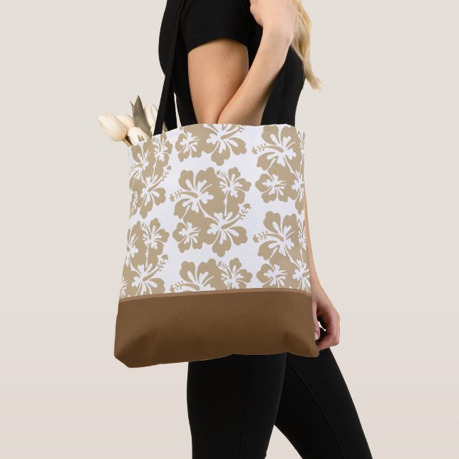 Bolsa Tote Saco do Toque de Flor Tropical (Close Up)