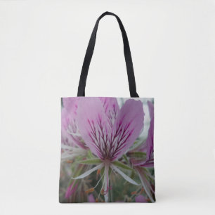 Bolsa Tote Saco do Toque de Flor Vermelho Rosa